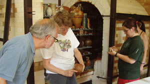 unloading salt kiln fired during workshop