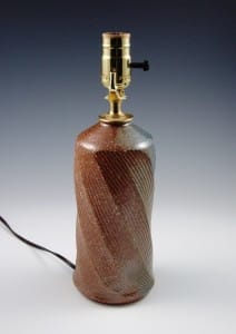 salt glazed faceted lamp