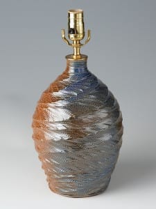 Salt glazed round lamp