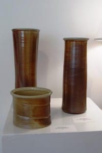 Wood fired pots by Nan Rothwell at McGffey Art Center